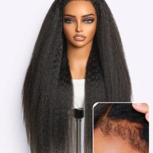 Luvme All-Day Comfort™ Wig 4C Kinky Edges Kinky Straight Glueless 7x6 Closure HD Lace Human Hair Wig Pre-Cut Lace - Image 1