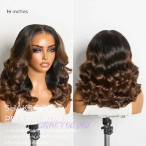 NatureMAX™ 200% Density Ombre Brown -Natural Loose Wave Glueless 13x6 HD Lace Front Shoulder Length Wig Pre-Cut Lace Flexi-Fit Drawstring Cap2 NatureMAX™ 200% Density Ombre Brown -Natural Loose Wave Glueless 13x6 HD Lace Front Shoulder Length Wig Pre-Cut Lace Flexi-Fit Drawstring Cap - Image 2