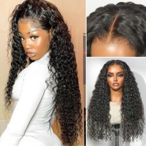 PreMax 180% - 250% Density Water Wave Glueless Flexi-Fit Drawstring 13x4 Frontal Lace Fluffy Curly Wig Pre-Cut Lace - Image 3