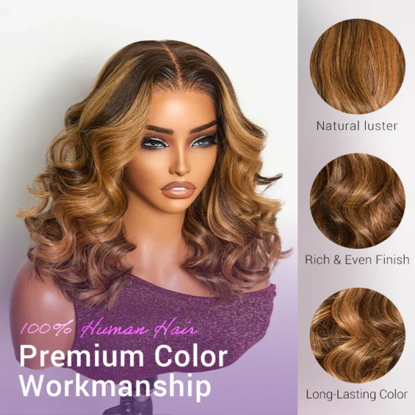 Sun-Kissed Warm Tone Brown with Blonde Highlights 180% Density Loose Wave Glueless 5x5 Closure Lace Wig Pre-Cut Lace1 Sun Kissed Warm Tone Brown With Blonde Highlights 180 Density Loose Wave Glueless 5x5 Closure Lace Wig Pre Cut Lace1 600x600